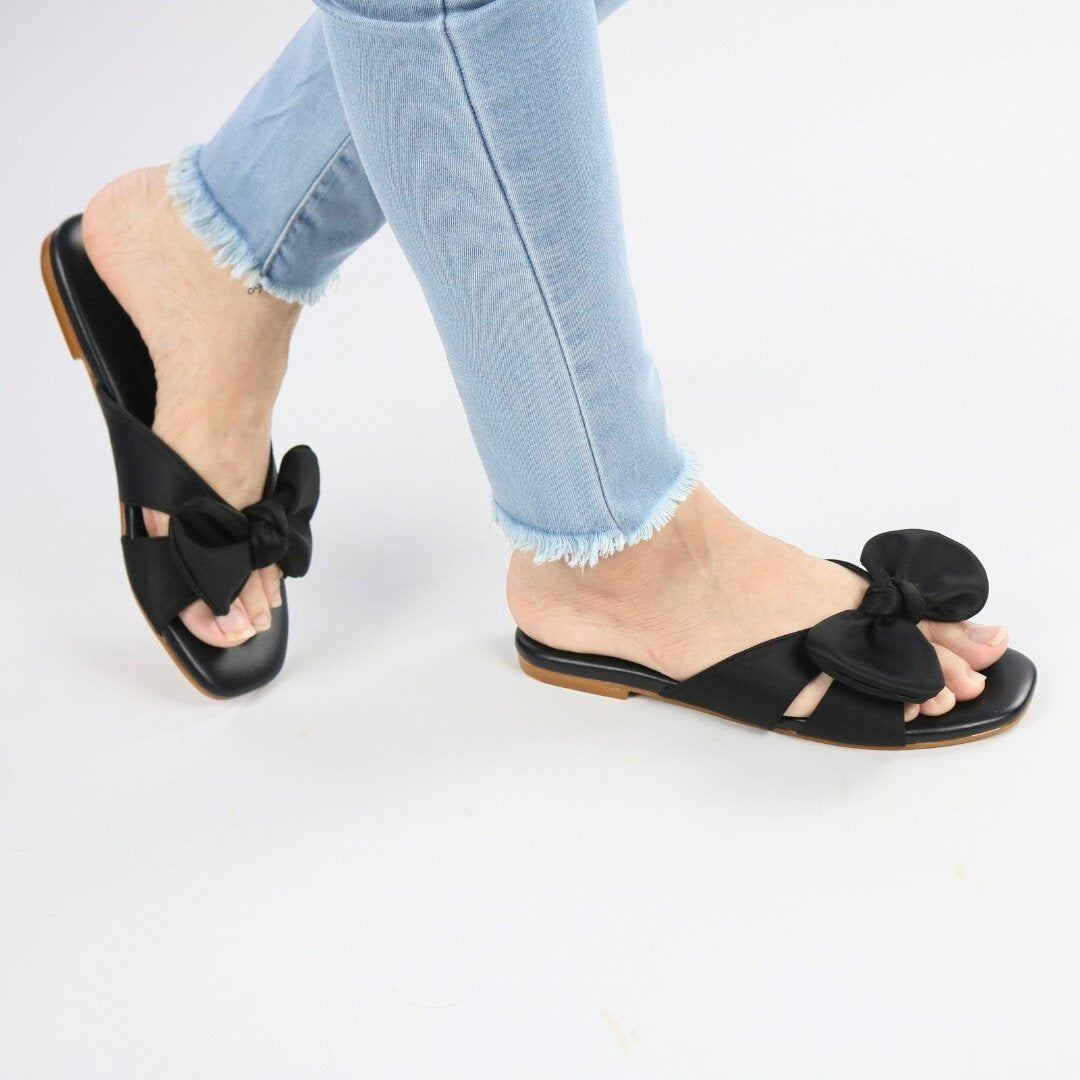 Black Satin Bow