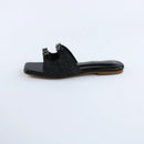 Black Dual Strap Slip-On-F009
