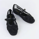 Embroidered Black Pumps