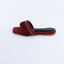 Red Ruffle Sliders-F011