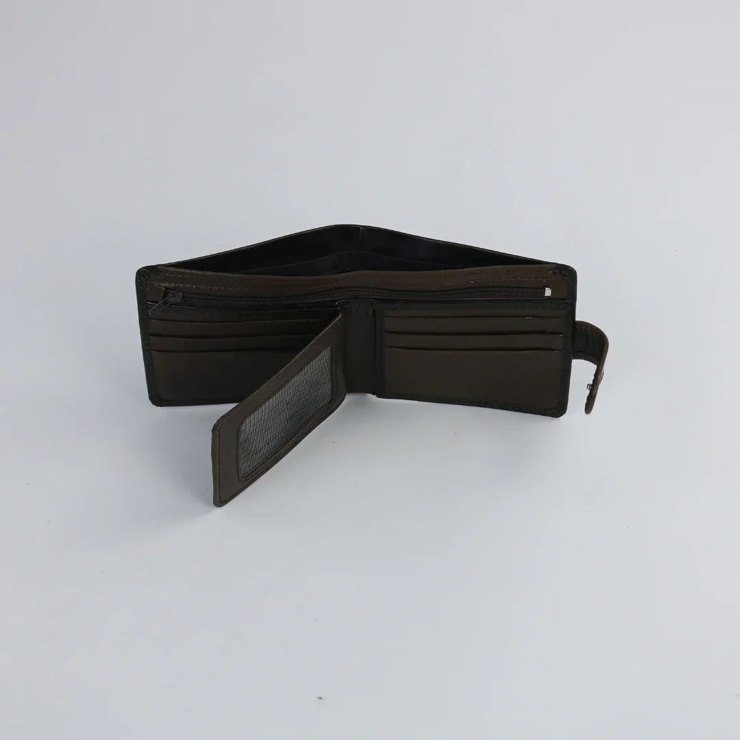 Classic Black & Brown Leather Wallet-W020
