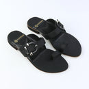 Buckle Black Flats