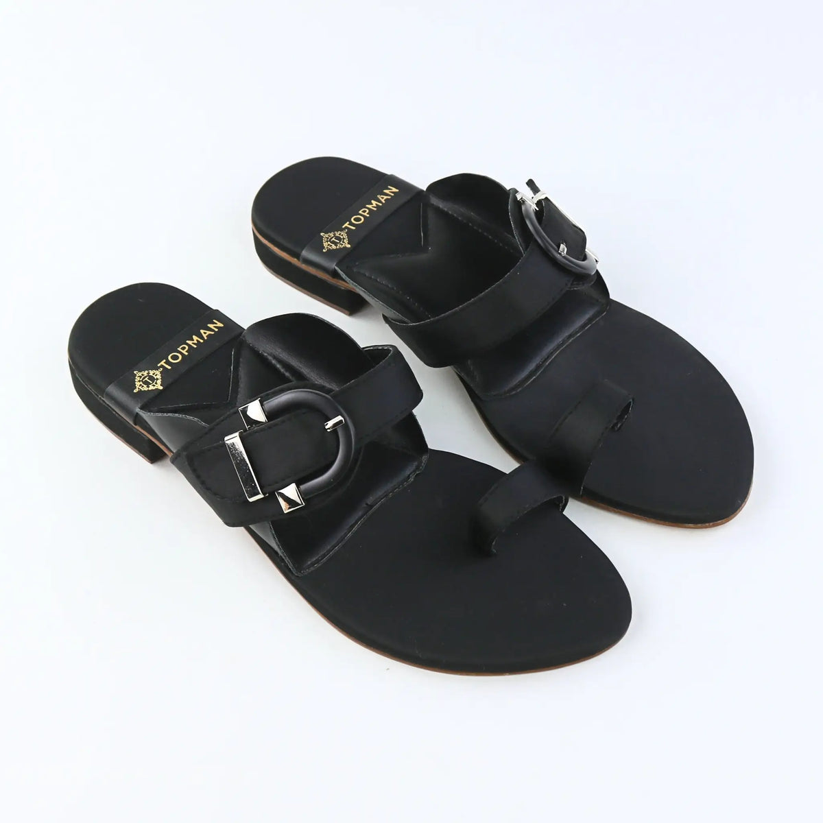 Buckle Black Flats
