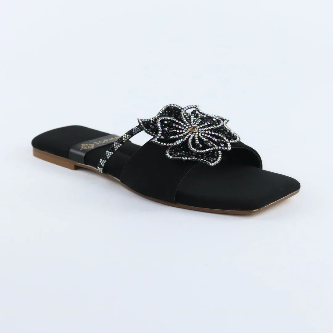 Black Beaded Crystal-F013