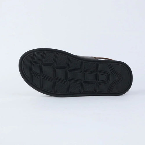 Brown Slip On Kids Sandals-S005