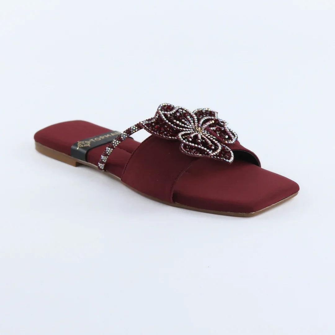 Maroon Beaded Crystal-F012