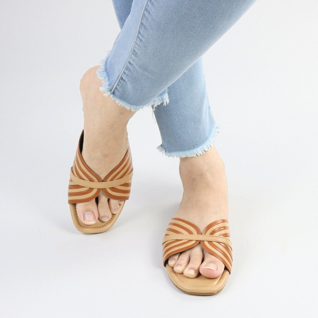 Tan Cross Strap