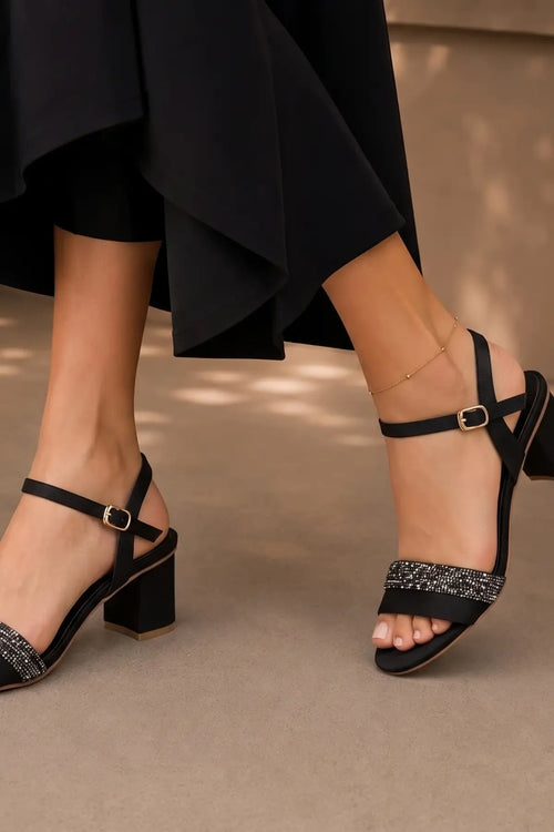 Black Sparkle Heels