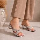 Royal Weave Heels – Silver