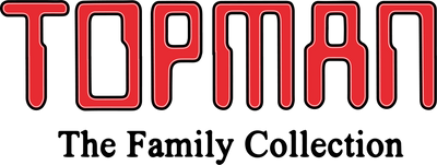 Topman logo with 'The Family Collection' text on a black background