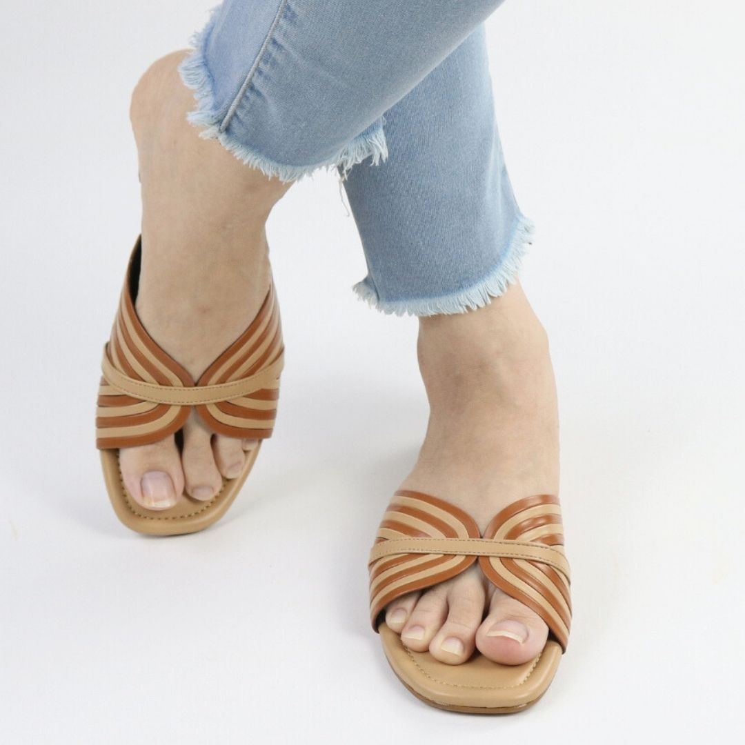 Tan Cross Strap