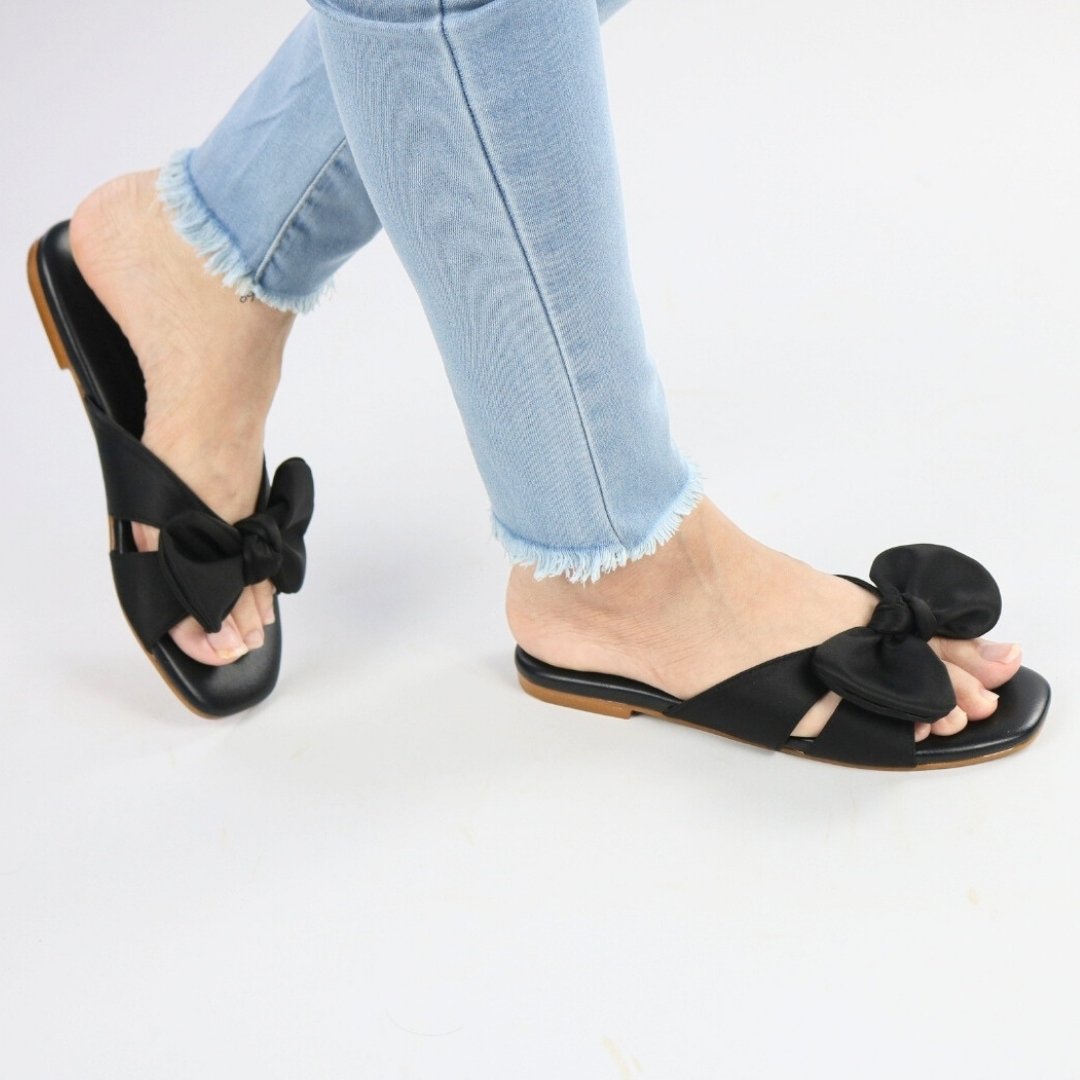 Black Satin Bow