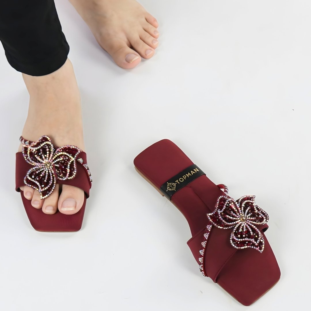 Maroon Beaded Crystal