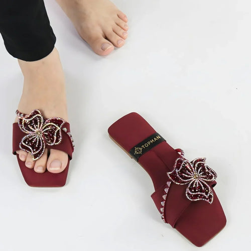 Maroon Beaded Crystal