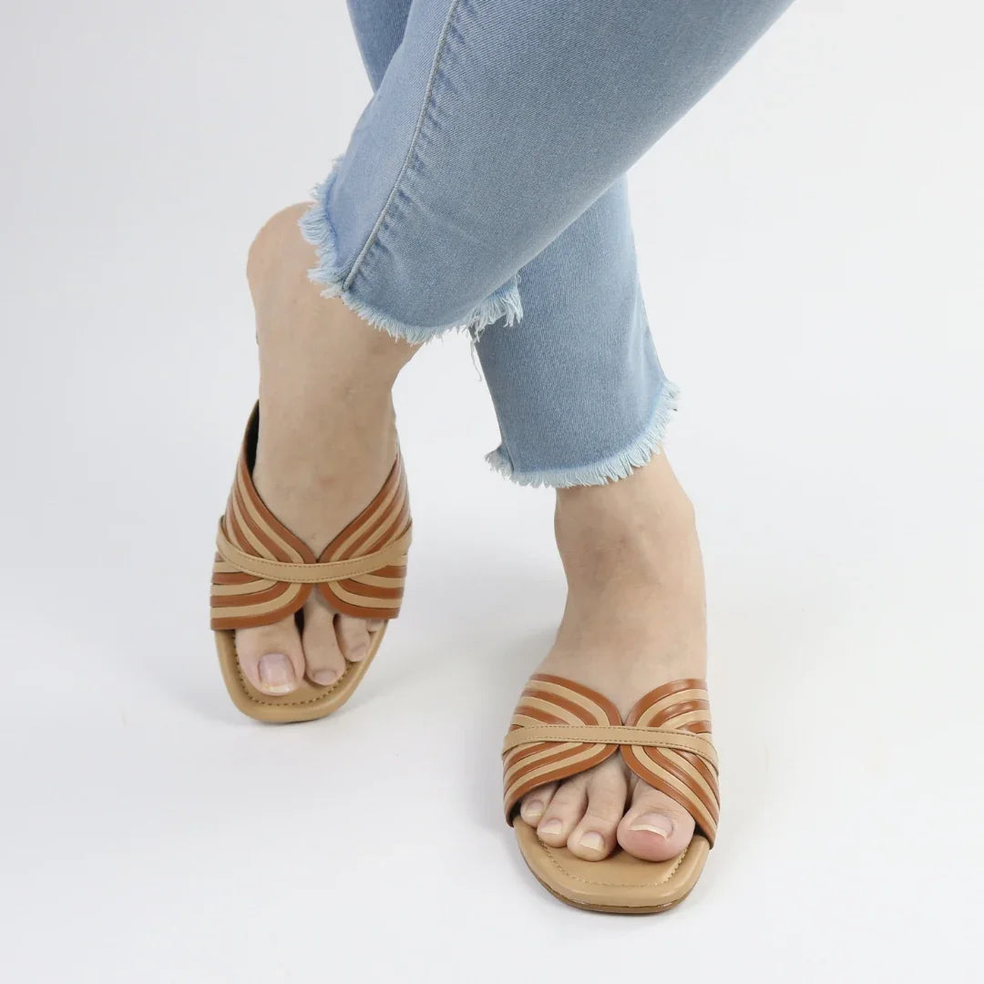 Tan Cross Strap-F003