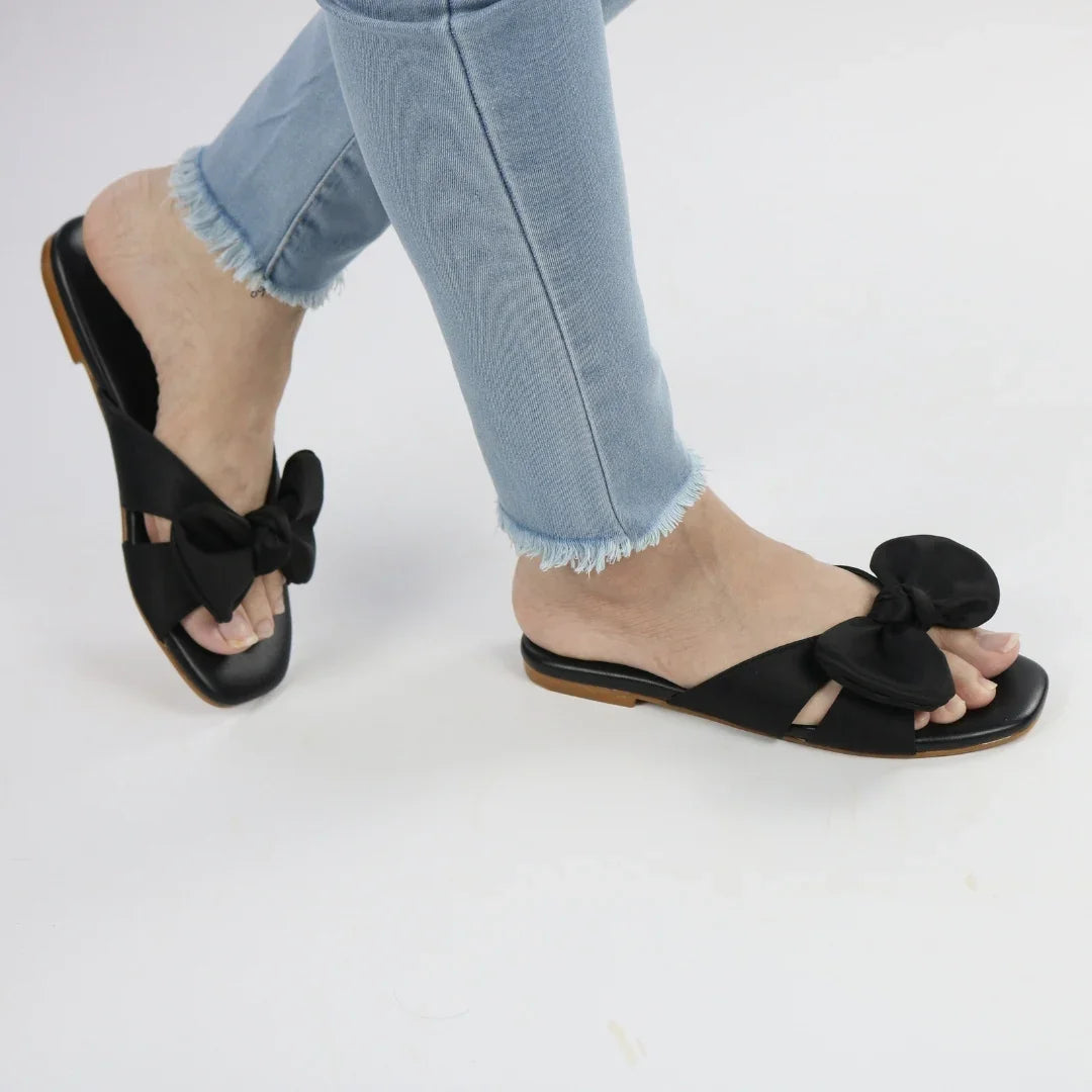 Black Satin Bow-F001