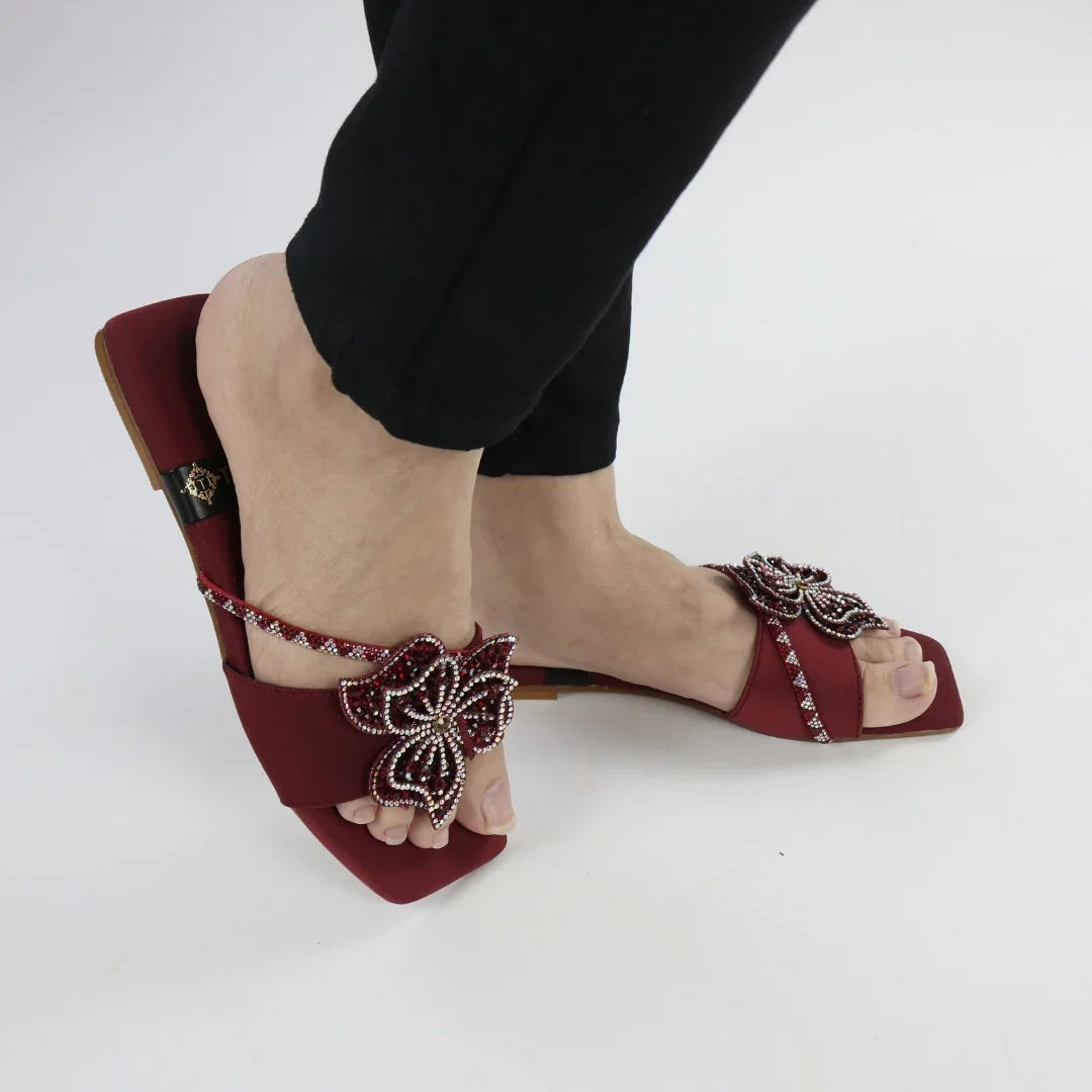 Maroon Beaded Crystal-F012