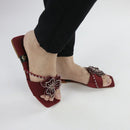 Maroon Beaded Crystal-F012