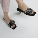 Black Beaded Crystal-F013