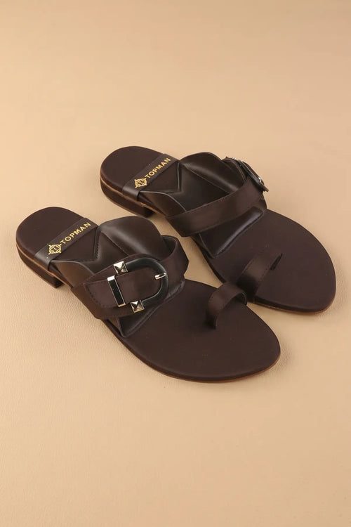 Buckle Brown Flats