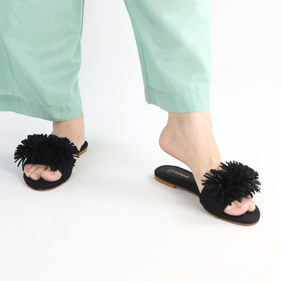 Black Teal Flats
