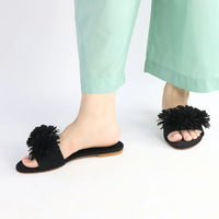 Black Teal Flats