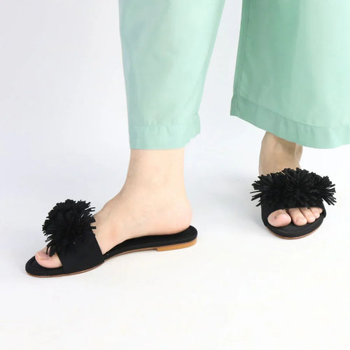 Black Teal Flats