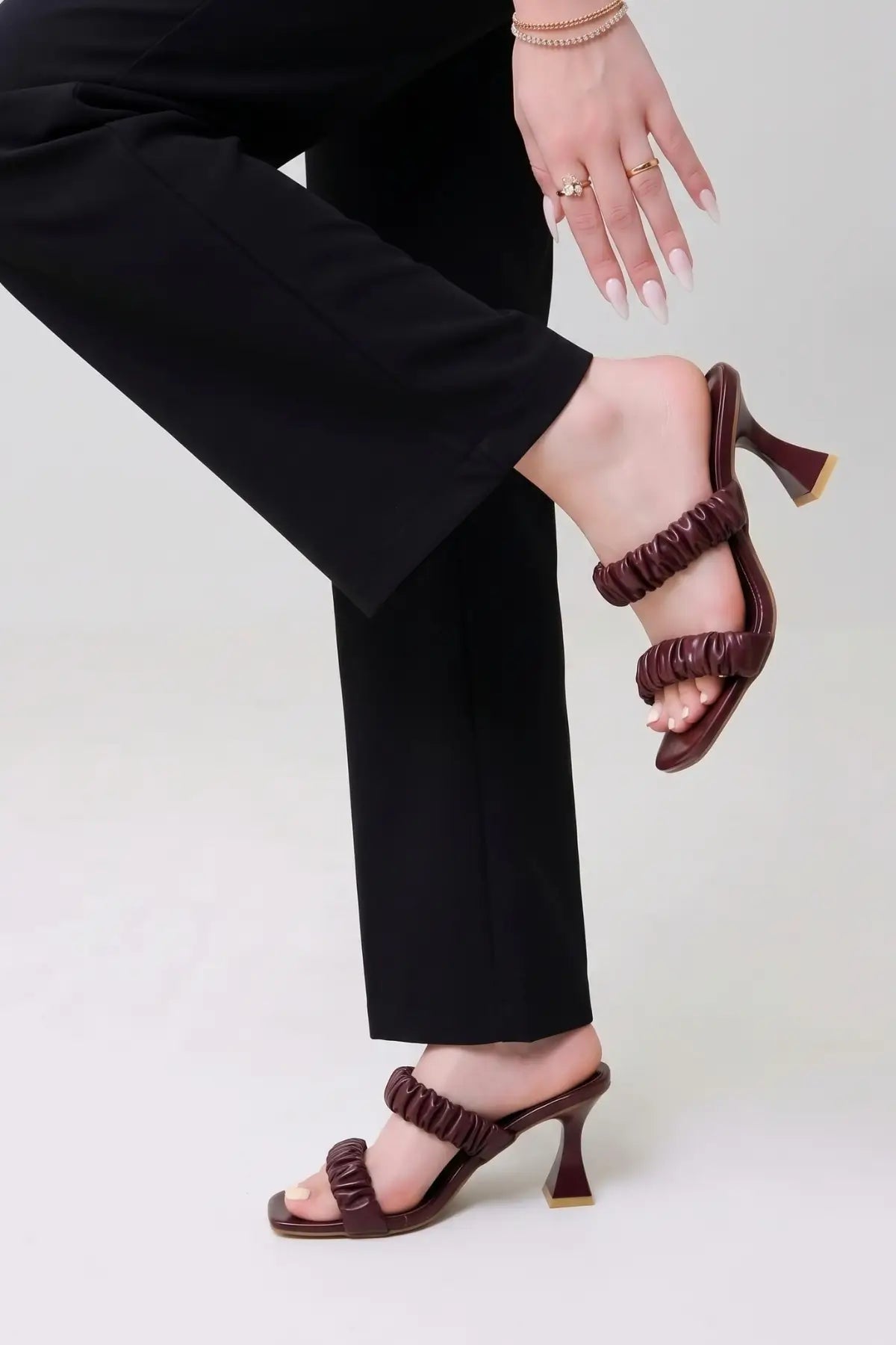 Red Pleated Heels